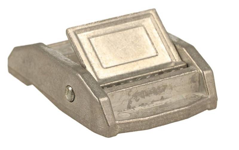 Kacperek - Klemmschloss 25 mm - Klemmschnalle aus Metall für Spanngurte, Ladungssicherung, Transport - Für Banddicke 1,2-1,7mm - Reißfestigkeit 250kg - Grau - 25 Stück von Kacperek