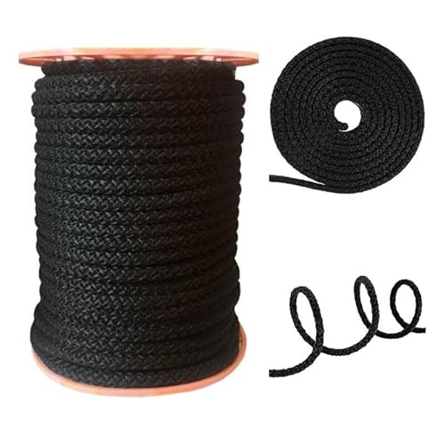 Kacperek - Seil 10mm - Schnur Reißfest - Starke Leine aus Polypropylen, Schwarz - für Segelsport, Garten, Haushalt, LKW - Als Wäscheleine geeignet - 50m von Kacperek