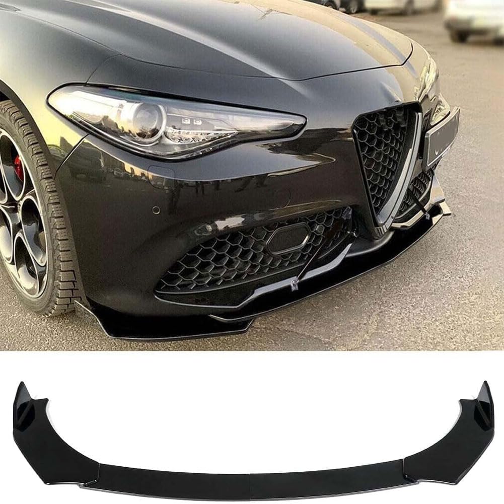 Auto Frontspoiler für Alfa Romeo Giulia 2017-2021, ABS Frontlippe Spoiler FrontstoßStange Lippe Splitter Diffusor Antikollisionsschutz Zubehör von Kadue