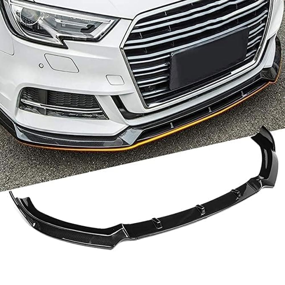 Auto Frontspoiler für Audi A3 S-Line 8V 2017-2018, ABS Frontlippe Spoiler FrontstoßStange Lippe Splitter Diffusor Antikollisionsschutz Zubehör von Kadue