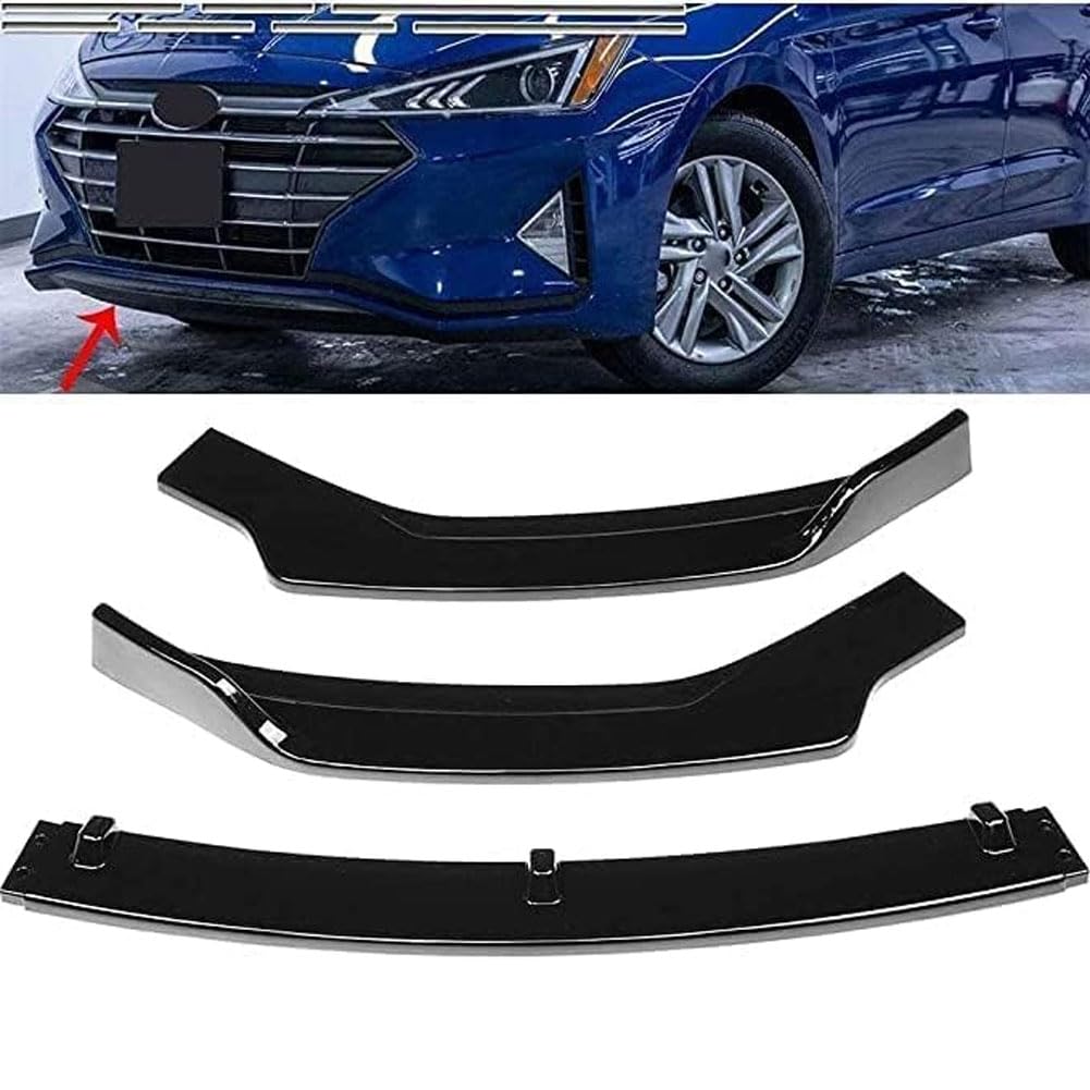 Auto Frontspoiler für Hyundai Elantra 2019 2020, ABS Frontlippe Spoiler FrontstoßStange Lippe Splitter Diffusor Antikollisionsschutz Zubehör von Kadue