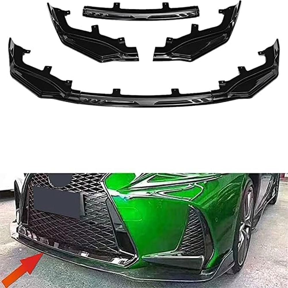 Auto Frontspoiler für Lexus IS200t IS300 IS350 F-Sport 2017-2020, ABS Frontlippe Spoiler FrontstoßStange Lippe Splitter Diffusor Antikollisionsschutz Zubehör von Kadue