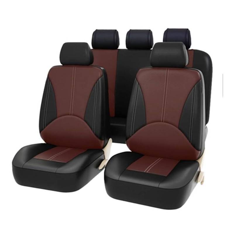 Kadue Auto Sitzbezüge Sets PU Leder für Mercedes-Ben-z GLK SUV 200 220 CDI 250 260, Autositzbezüge Vorne und Hinten Autositze Schonbezug Autositzschoner Wasserdicht Zubehör,D/Black Coffee von Kadue