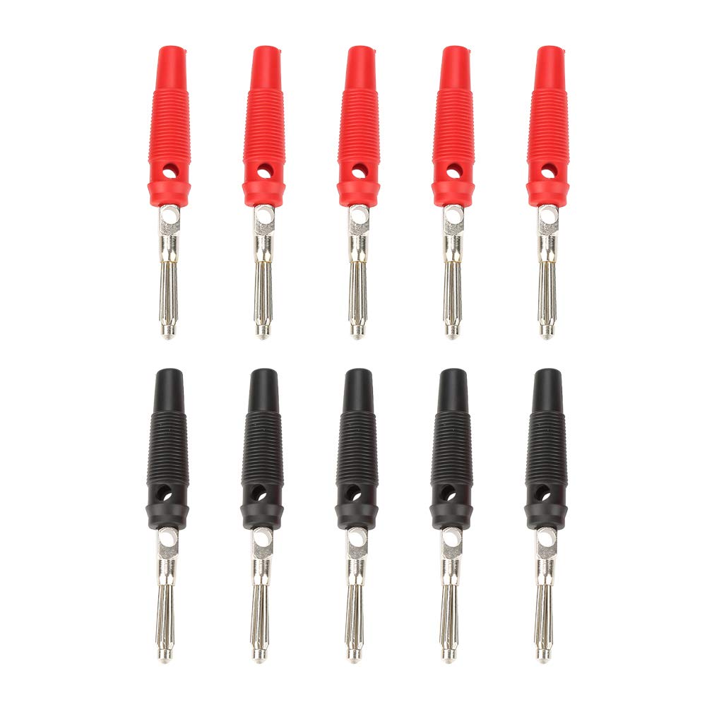 Bananenstecker 10 Pcs 4mm Kupfer Bananenstecker Buchse für Lautsprecherverstärker Prüfspitzen Stecker Maximale Signalübertragung und Haltbarkeit von Kafuty