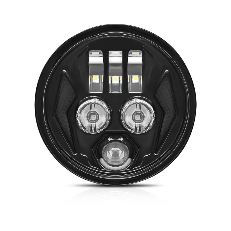 Kairiyard 5,75" Runde Motorradscheinwerfer LED Scheinwerfer 100W 10000LM 6000K/3000K Abblendlicht Fernlicht 4 Schaltmodi 9-30V HI LO Lichtstrahloptik Nebelscheinwerfer mit Schaltkabeln IP67. von Kairiyard