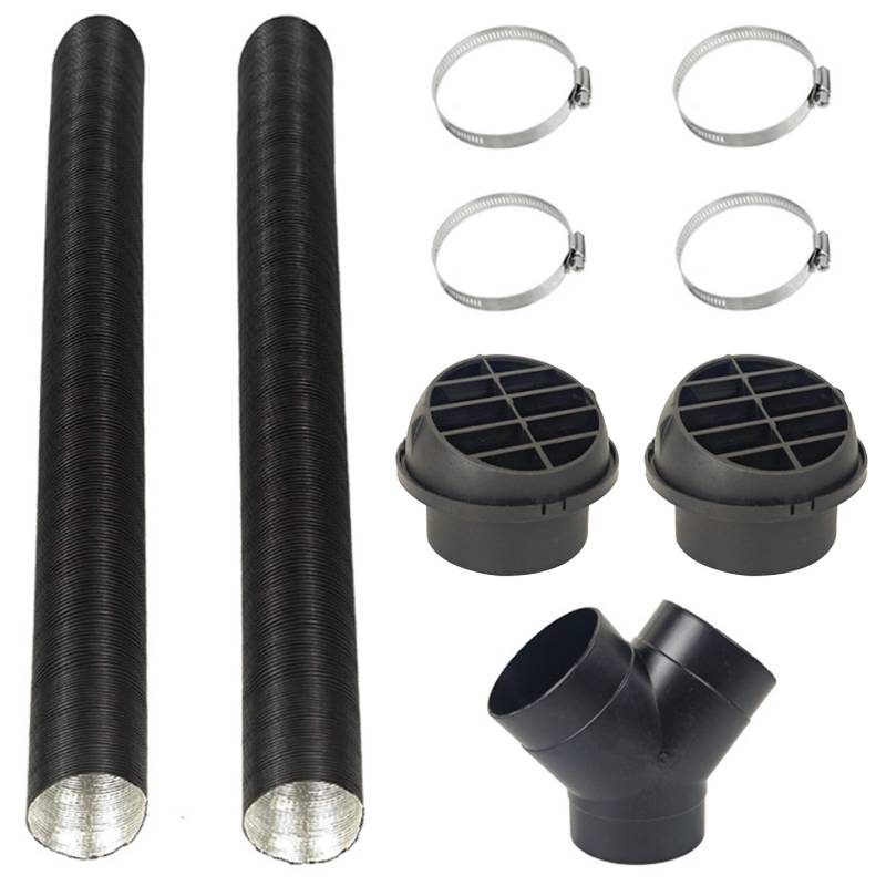 Dieselheizungskanalrohr 9pcs/Set 75 mm dehnbarer Autodieselheizung Ducting warme Luftentlüftungsauslass y-Typ-T-Shose-Ersatzzubehör zum Parken-Dieselheizung Dieselheizungskanal von Kalastussaari