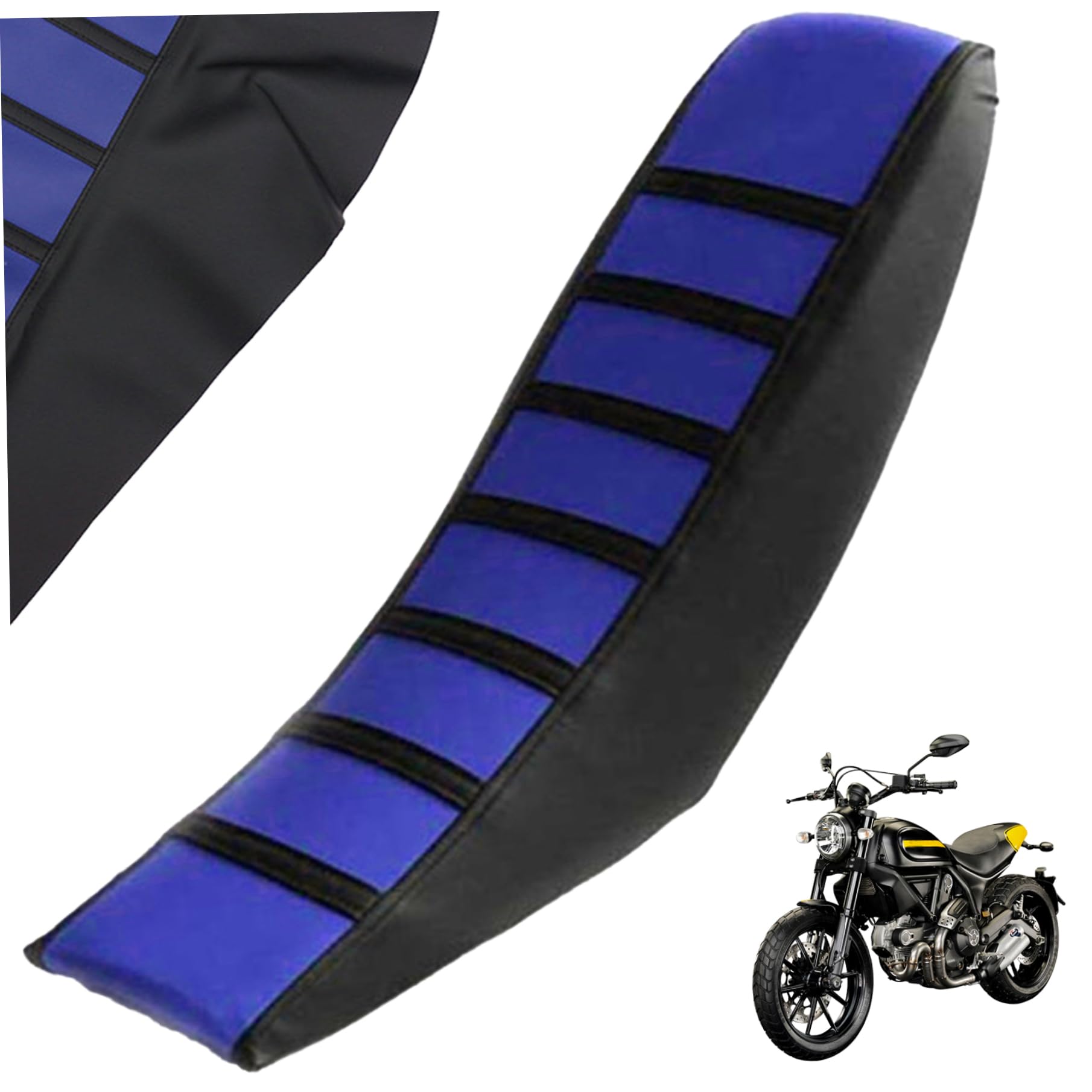 Dirt Bike Sitzabdeckung Blau und schwarzer Ledersitzabdeckung für Dirt Bike Leichtes Ersatzmodifikation Motorradsitzabdeckung Dirtbike Accessoire von Kalastussaari