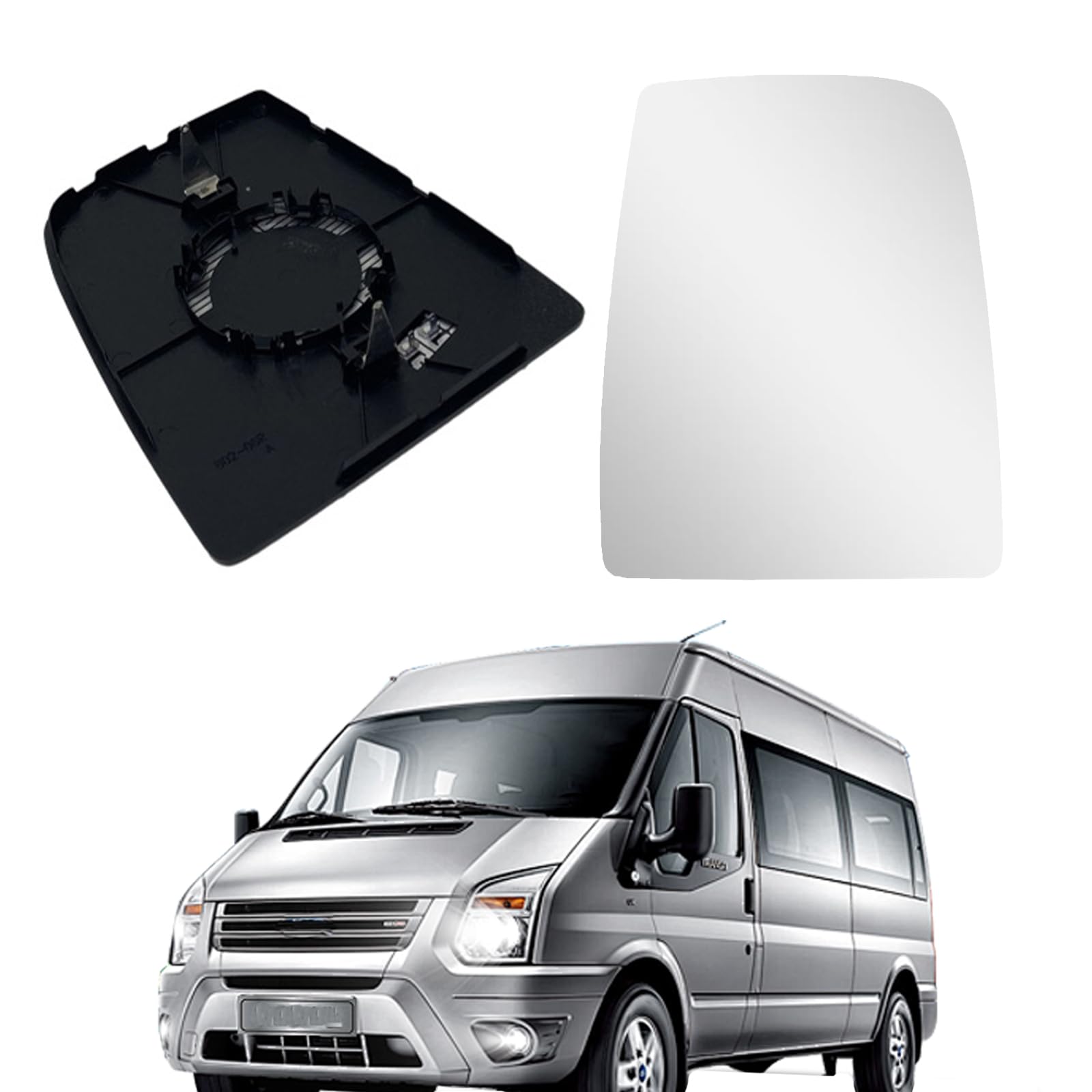 Spiegelglas Ersatz für Ford Transit MK8 2014-2000 Beifahrerseite Beheizbar Ersatzspiegelglas AußEnspiegel AsphäRisch RüCkspiegelglas ABS-Seitenspiegelglas(Rechts) von Kamanan