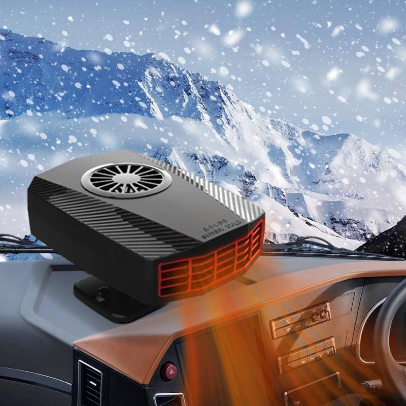 Kamanan Auto Defroster Demister 12V 150W Auto Heizung Defroster und Kühlventilator Auto Heizlüfter Windschutzscheibe Defroster 360 ° Schwenkbarer Sockel 1m langes Netzkabel Für Auto SUV Taxi Jeep von Kamanan