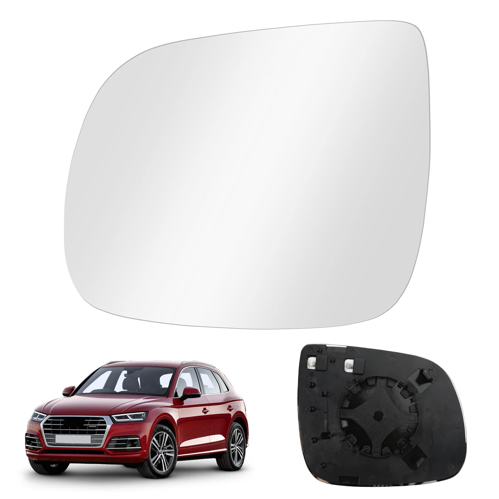 Kamanan Rückspiegelglas Spiegelglas Auto Außen Spiegelglas Ersatz Beheizbar Rückspiegelglas Spiegelglas Außenspiegel für Q5 2008-2016, für Q7 2009-2014 (Links) von Kamanan