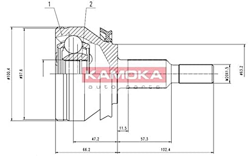 Kamoka 7526 KAMOKA Gelenksatz, Antriebswelle von Kamoka