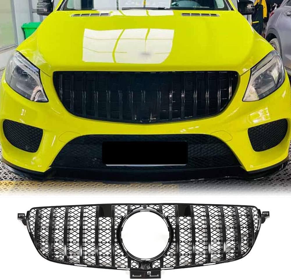 KanaAt Auto Front Kühlergrille für Mercedes Benz GLE Class W166 GLE350 GLE400 GLE43 GLE63 AMG 2015-2019 Auto Frontstoßstange Grilles Renngrill Styling Zubehör von KanaAt