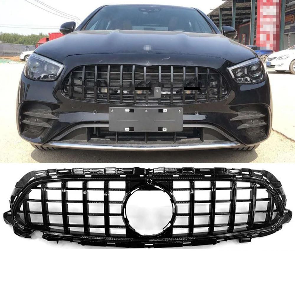 KanaAt Auto Front Kühlergrille für Mercedes Benz E Class Facelift E220 E300 2021 2022 2023 W213 W238 GT AMGE350 E400 Auto Frontstoßstange Grilles Renngrill Styling Zubehör,A-Black von KanaAt