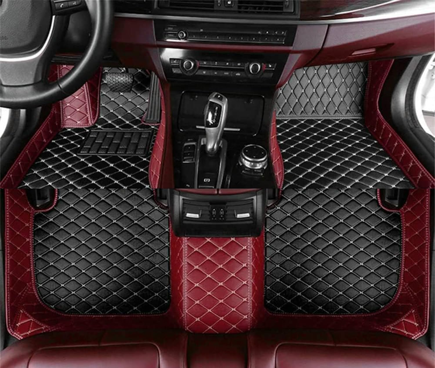Auto FußMatten für Audi Q7 2015, wasserdichte rutschfeste Allwetter Schutz FußMatten,H/H Style von Kanhaoni