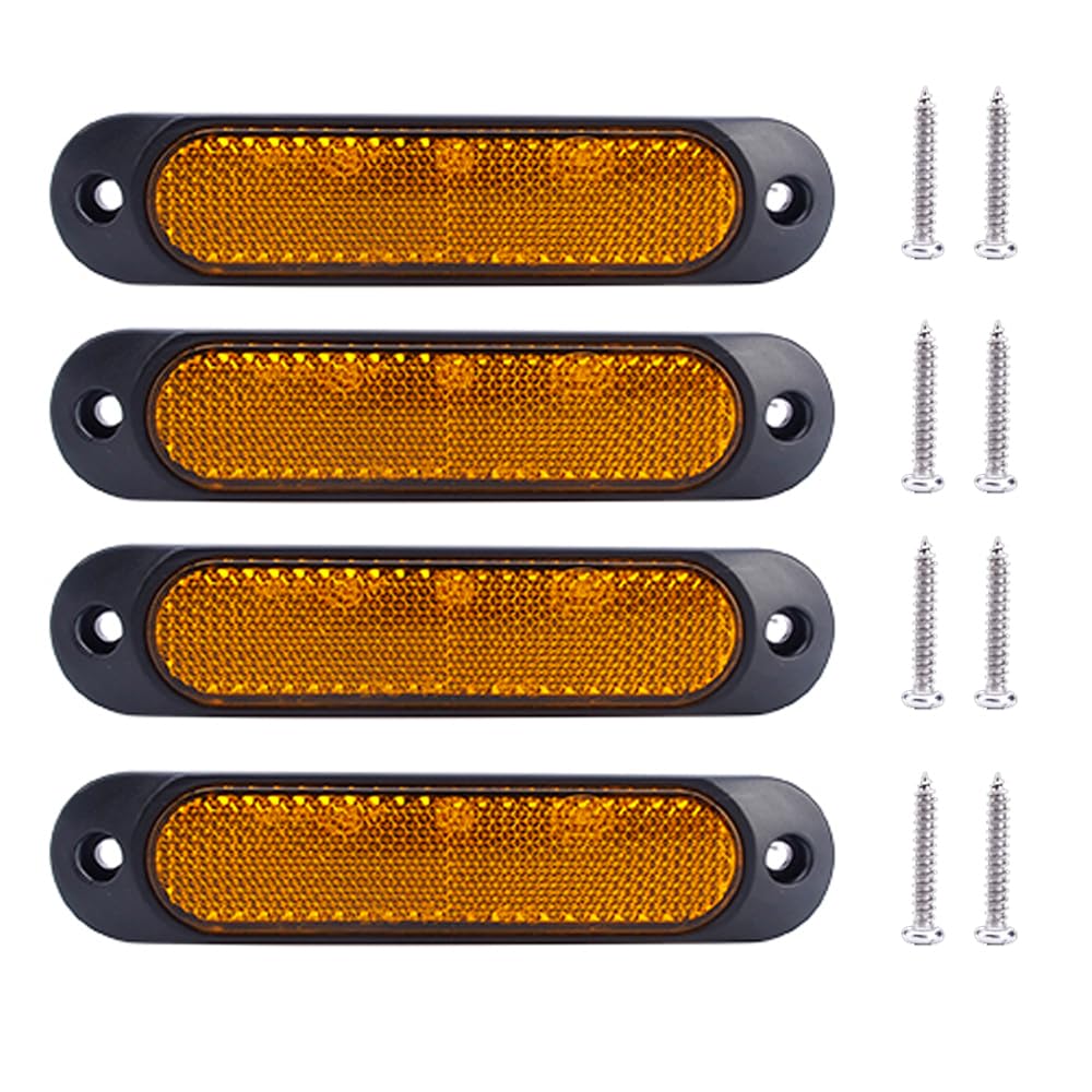 Kardne 4 Pcs 27 LED Seitenleuchte,12V-24V Seitenmarkierungsleuchte,Kontrolleuchte,Warnlichter,Rücklichter,Notlichter,Bremsleuchten,für LKW PKW Anhänger Trailer Wohnwagen KFZ BUS SUV(Gelb) von Kardne