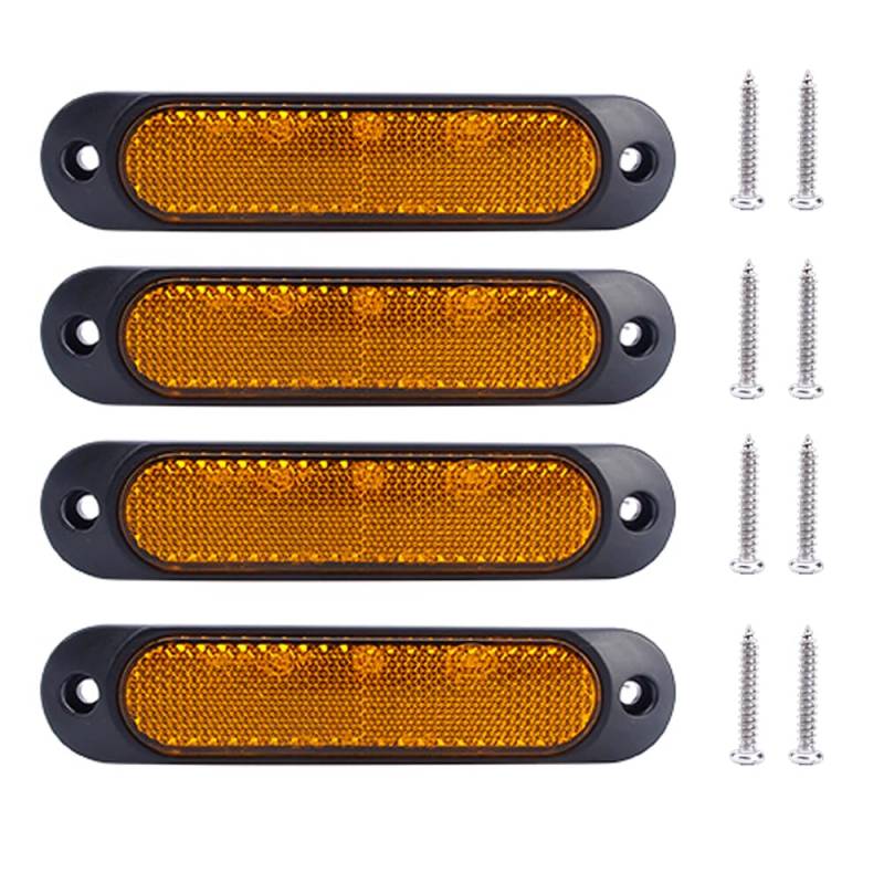 Kardne 4 Pcs 27 LED Seitenleuchte,12V-24V Seitenmarkierungsleuchte,Kontrolleuchte,Warnlichter,Rücklichter,Notlichter,Bremsleuchten,für LKW PKW Anhänger Trailer Wohnwagen KFZ BUS SUV(Gelb) von Kardne