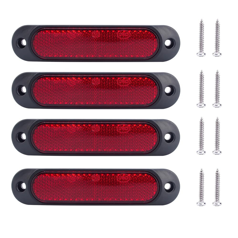 Kardne 4 Pcs 27 LED Seitenleuchte, 12V-24V Seitenmarkierungsleuchte, Kontrolleuchte, Warnlichter, Rücklichter, Notlichter, Bremsleuchten, für LKW PKW Anhänger Trailer Wohnwagen KFZ BUS SUV (Rot) von Kardne