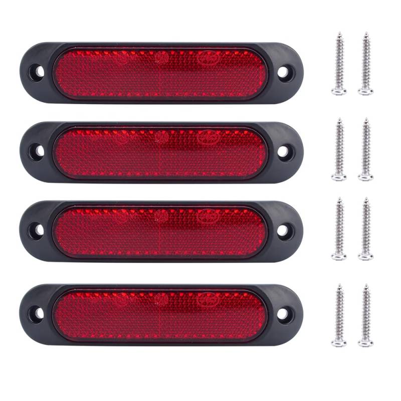 Kardne 4 Pcs 27 LED Seitenleuchte, 12V-24V Seitenmarkierungsleuchte, Kontrolleuchte, Warnlichter, Rücklichter, Notlichter, Bremsleuchten, für LKW PKW Anhänger Trailer Wohnwagen KFZ BUS SUV (Rot) von Kardne