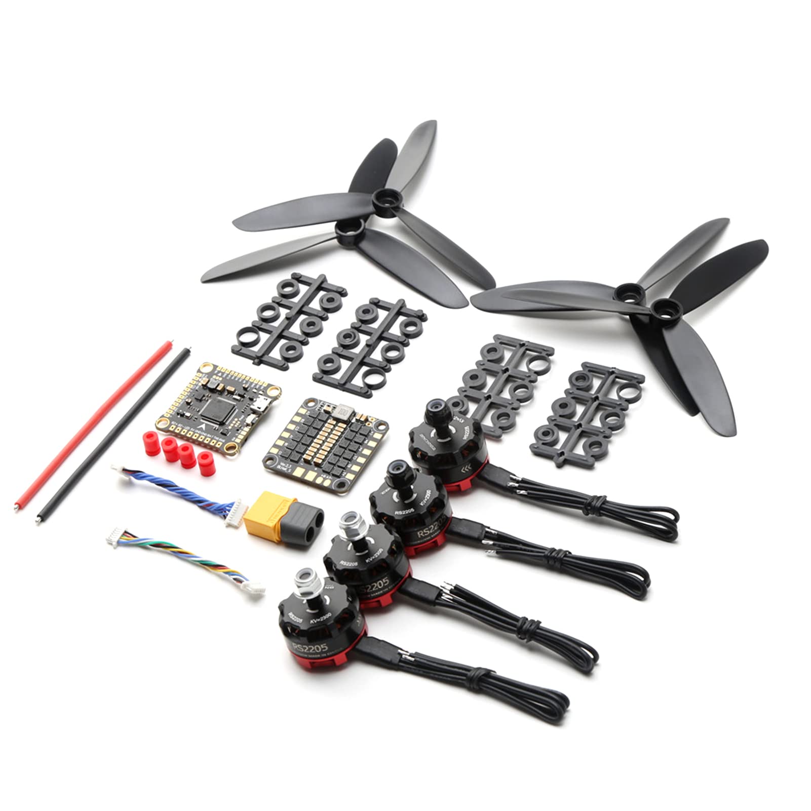 Karlak 2205 2300KV Brushless Motor 4pcs mit 30A BLHeli_S ESC F4V3 Flight Controller 5045 Propeller Kits für FPV Racing Drone Multicopter von Karlak