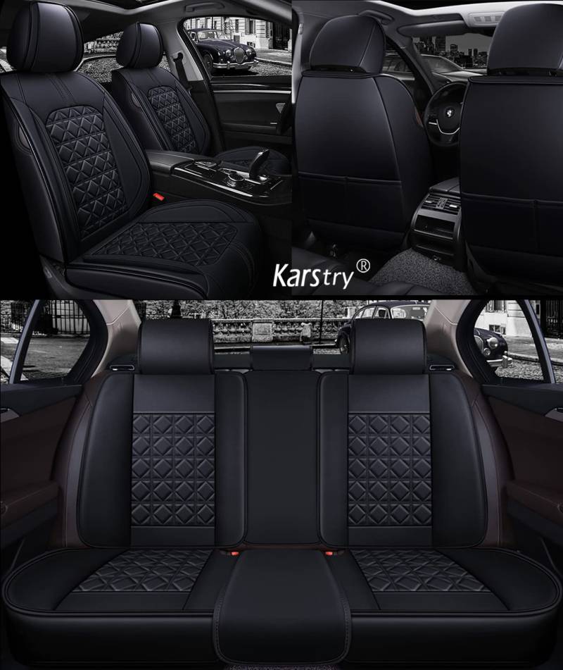 Karstry Sitzbezüge Auto Universal Set Zubehör für Nissan Pathfinder S X-Trail X-Trail T30 X-Trail T32 X-Trail T31 Autositzbezüge Wasserdichtes Lede Auto Zubehör von Karstry