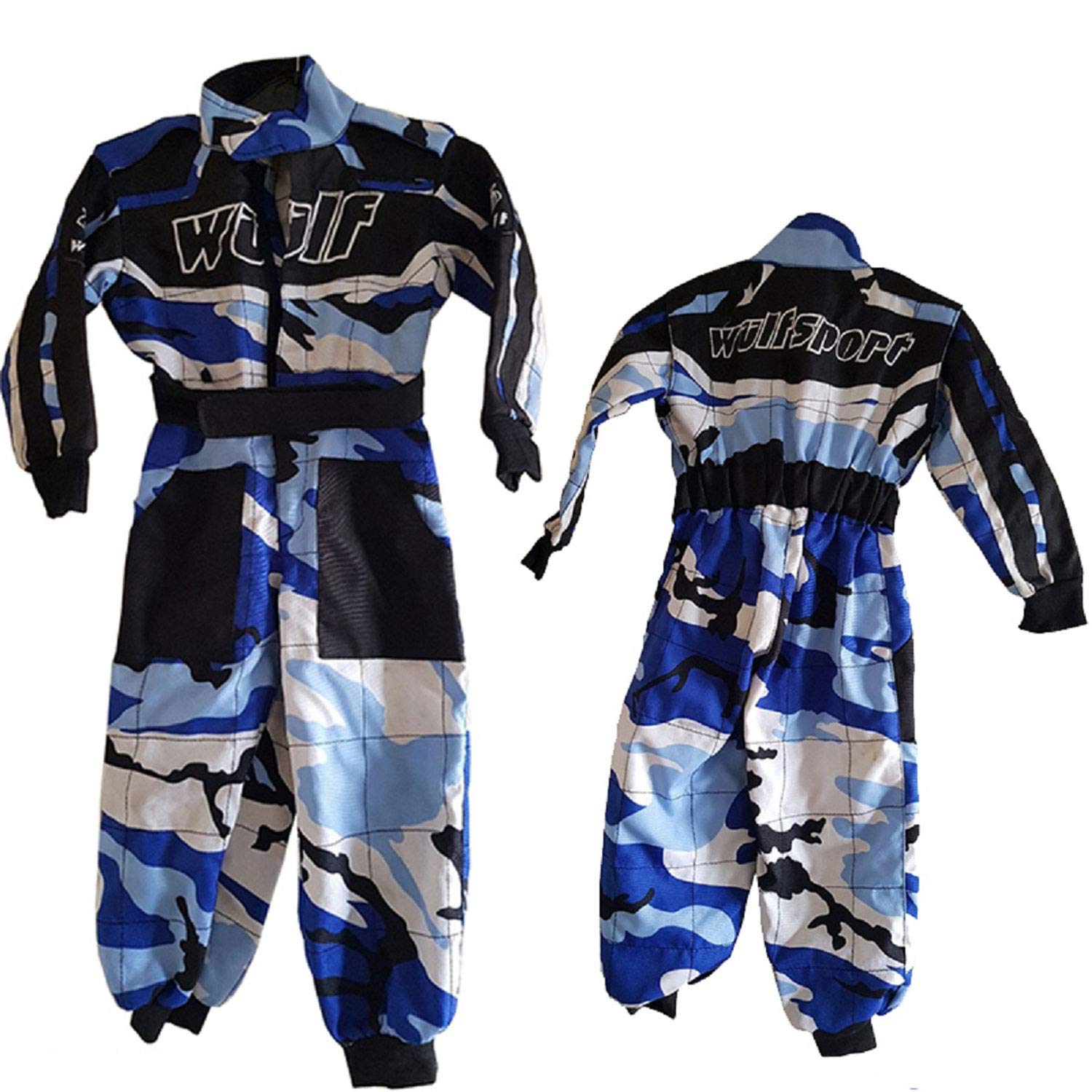 Wulfsport Motorrad 1 Stück Kinder Kart Anzug Camo Blau Nachkommen Motocross Dirt Fahrrad Draussen Innen Rennbekleidung (L (9-10 Yrs) von Kart Suit