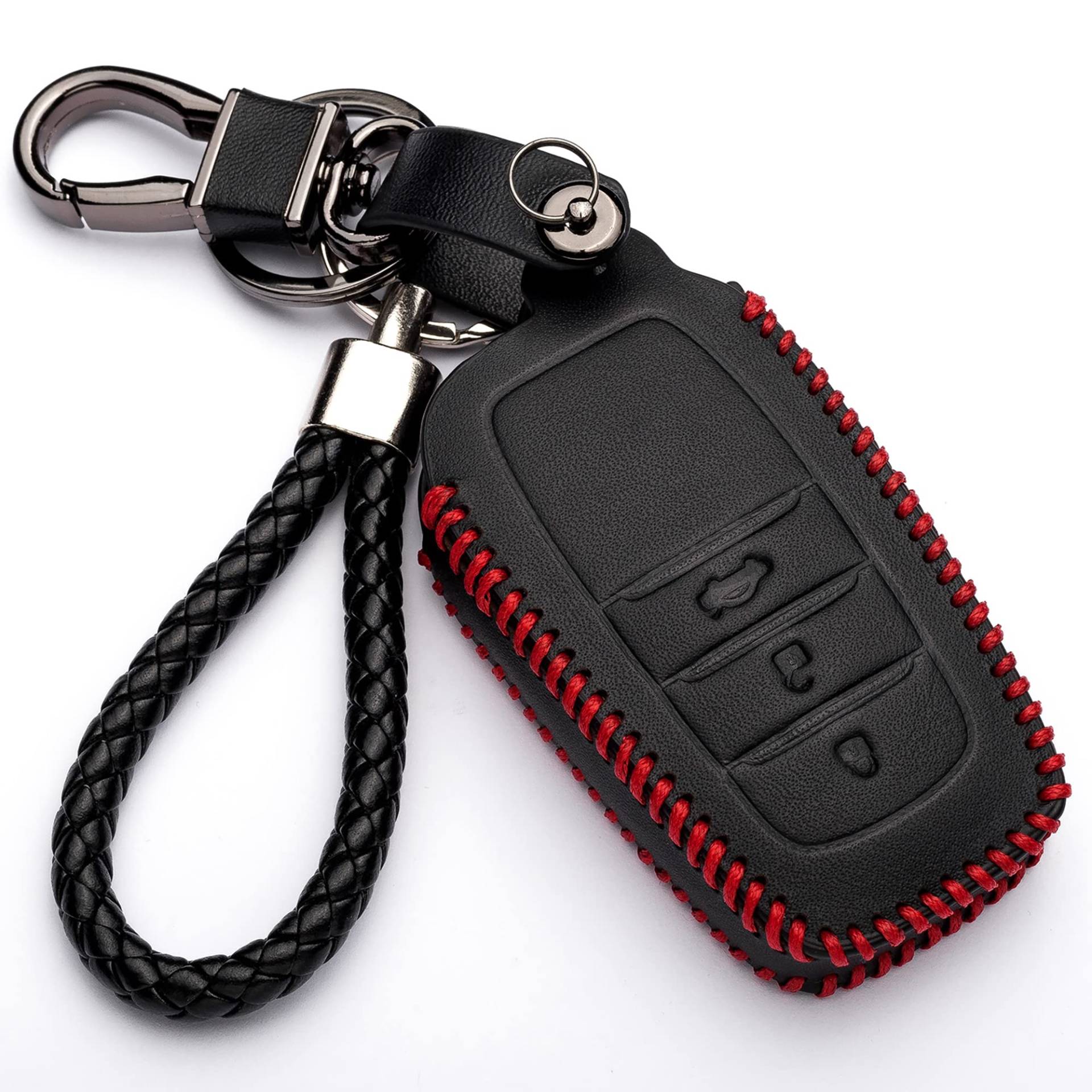 KASER Autoschlüssel Hülle für Toyota - Kunstleder Schutzhülle Schlüssel Cover Funkschlüssel für Toyota Auris Aygo RAV4 Yaris Vios (nur Keyless GO) von Kaser