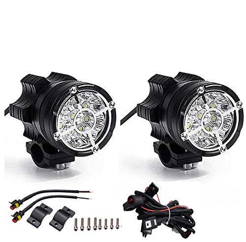 KASER Motorrad Scheinwerfer Frontscheinwerfer Zusätzliches Nebelscheinwerfer Licht Zusätzlich für Moto QUAD mit Schalter und Halterung 45W 3000 LM 12V-80V von Kaser