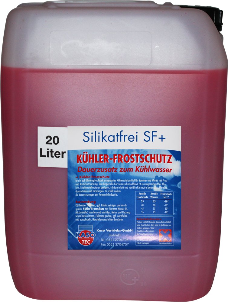 Kühler-Frostschutz Kühlerfrostschutz silikatfrei SF+ gemäß G12+ 20 Liter von KasoTec