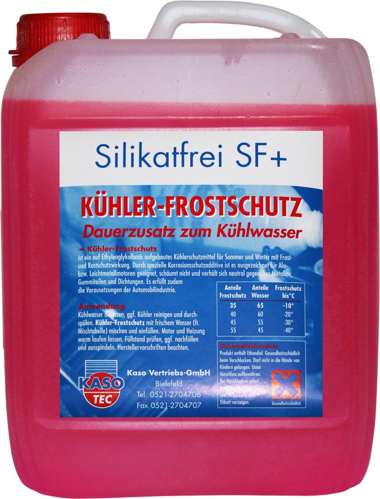 Kühler-Frostschutz Kühlerfrostschutz silikatfrei SF+ gemäß G12+ 5 Liter von KasoTec