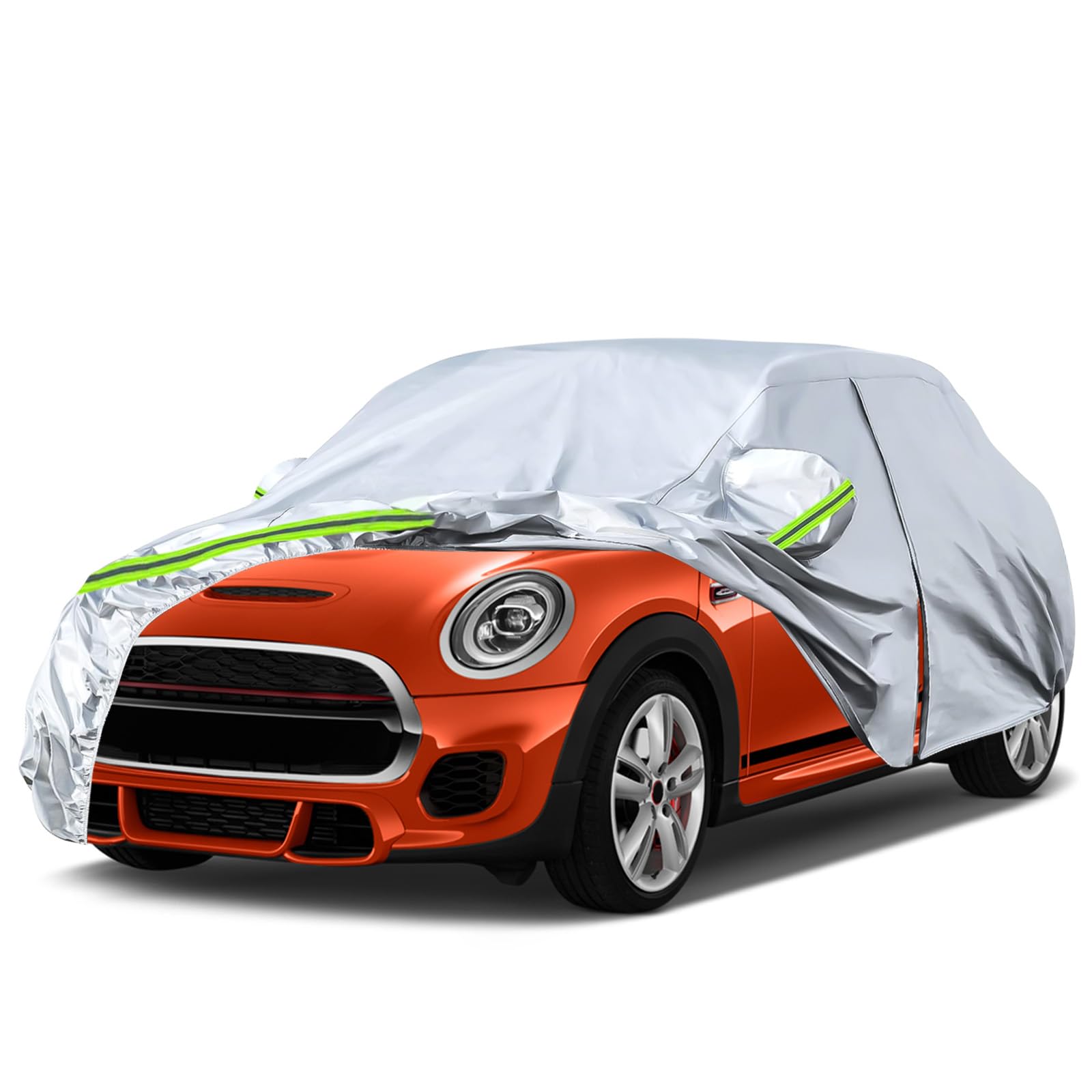 Autoabdeckung Vollgarage Ersatz für Mini Cooper 3-Doors 2000-2022, Outdoor Auto Abdeckplane Wetterfeste Wasserdicht UV-beständige Atmungsaktiv Staubdicht - Silber von Katsiro