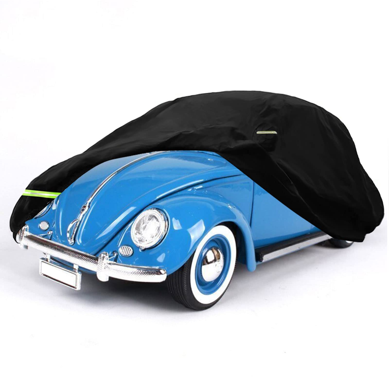 Vollgarage Autoabdeckung Kompatibel mit VW Beetle 1960-1980, Autoabdeckung für Drinnen und Draußen mit Reißverschlusstür und Winddichtem Riemen für Allwetter von Katsiro