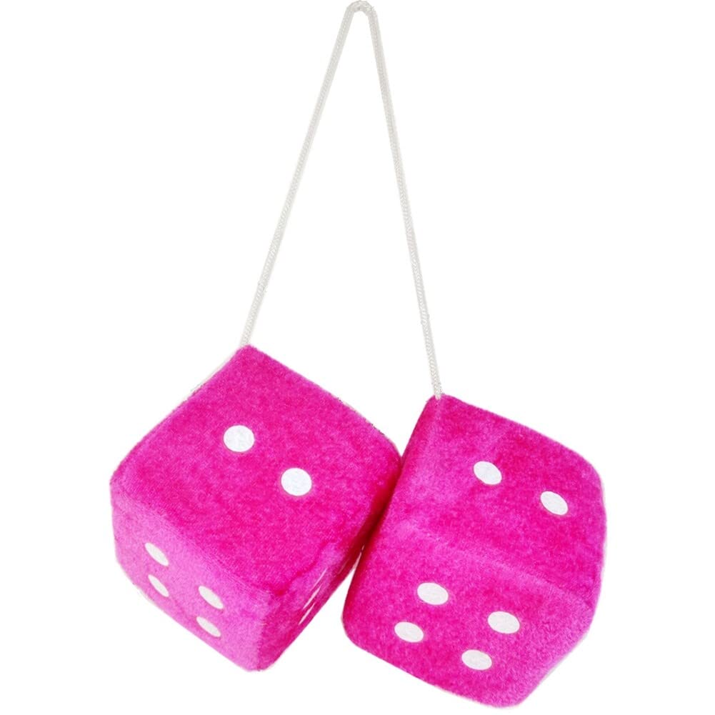 Hängende Würfel, Plüschwürfel Auto Plüsch Würfel mit Punkten Autowürfel Fuzzy Dice, Auto Rückspiegel Hanging Zubehör für Auto Dekoration für Auto innen Ornament von Katutude