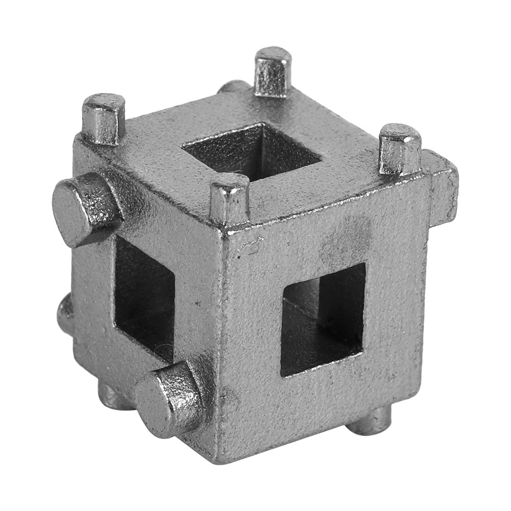 Kaufpart Auto-Hinterrad-Scheibenbremskolben-Retractor-Werkzeug, Wind-Back-Cube-Bremssattel-Adapter, Silber, für Fahrzeuge mit 4-Rad-Scheibenbremsen von Kaufpart