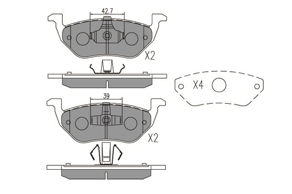 Bremsbelagsatz, Scheibenbremse Hinterachse Kavo Parts KBP-4568 von Kavo Parts