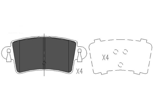 Bremsbelagsatz, Scheibenbremse Hinterachse Kavo Parts KBP-6564 von Kavo Parts