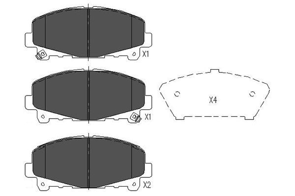 Bremsbelagsatz, Scheibenbremse Vorderachse Kavo Parts KBP-2050 von Kavo Parts