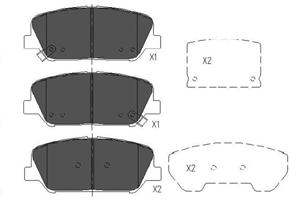 Bremsbelagsatz, Scheibenbremse Vorderachse Kavo Parts KBP-3042 von Kavo Parts