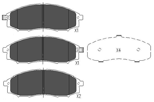 Bremsbelagsatz, Scheibenbremse Vorderachse Kavo Parts KBP-6518 von Kavo Parts