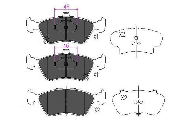 Bremsbelagsatz, Scheibenbremse Vorderachse Kavo Parts KBP-9006 von Kavo Parts