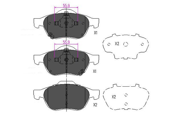 Bremsbelagsatz, Scheibenbremse Vorderachse Kavo Parts KBP-9075 von Kavo Parts