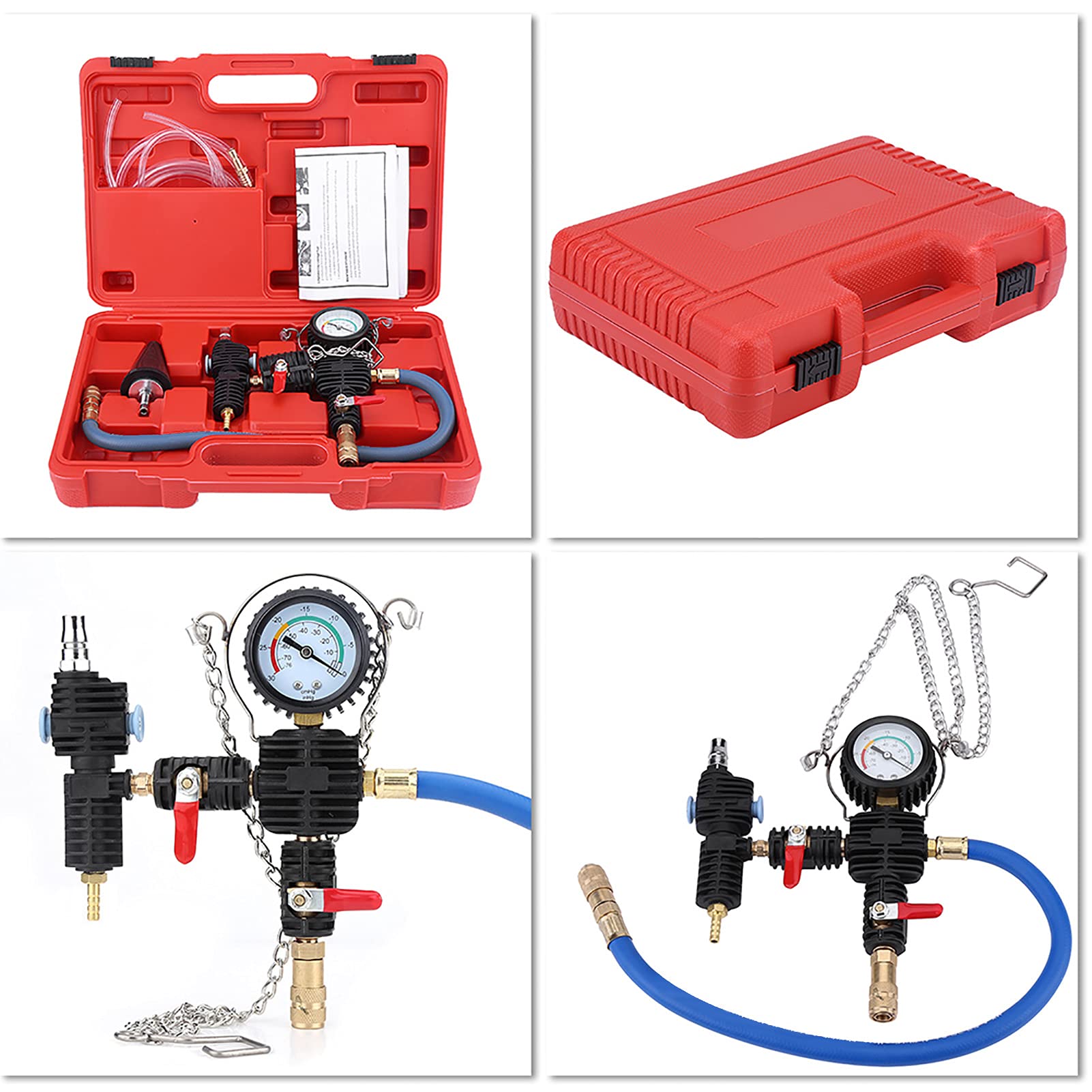 Auto Kühler Kühlmittel System Vakuum Purge Kühlmittel Nachfüllen Tool Kit Wasser Frostschutz Wechsler Manometer Gummi Schutzhülle von Kavolet