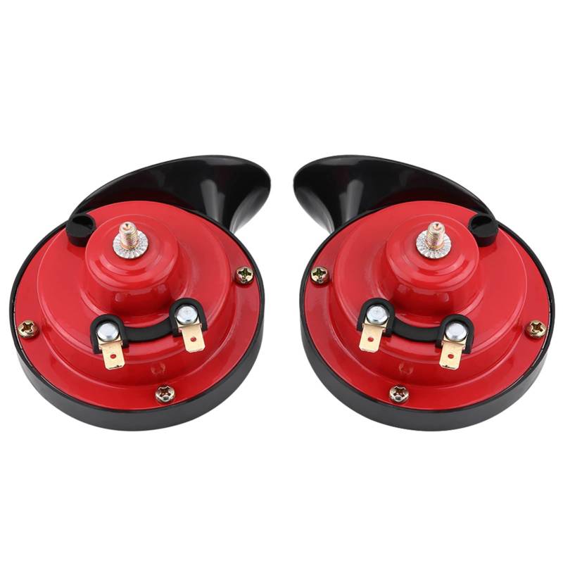 Auto Schneckenluft Horn Dual Ton Laut 135 DB Universal Paar Elektrisch Elektrisch Hochvolumen Wasserdicht Staubfest für LKW -Bootsbike Rot Schwarz 12 V 2 PCs von Kavolet