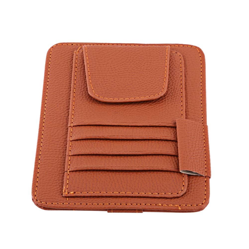 Auto-Sonnenblenden-Organizer, Tasche, Brillenhalter, Clip, Platzsparendes Design (Orange, Öffnungsgröße: 7–15 cm) von Kavolet