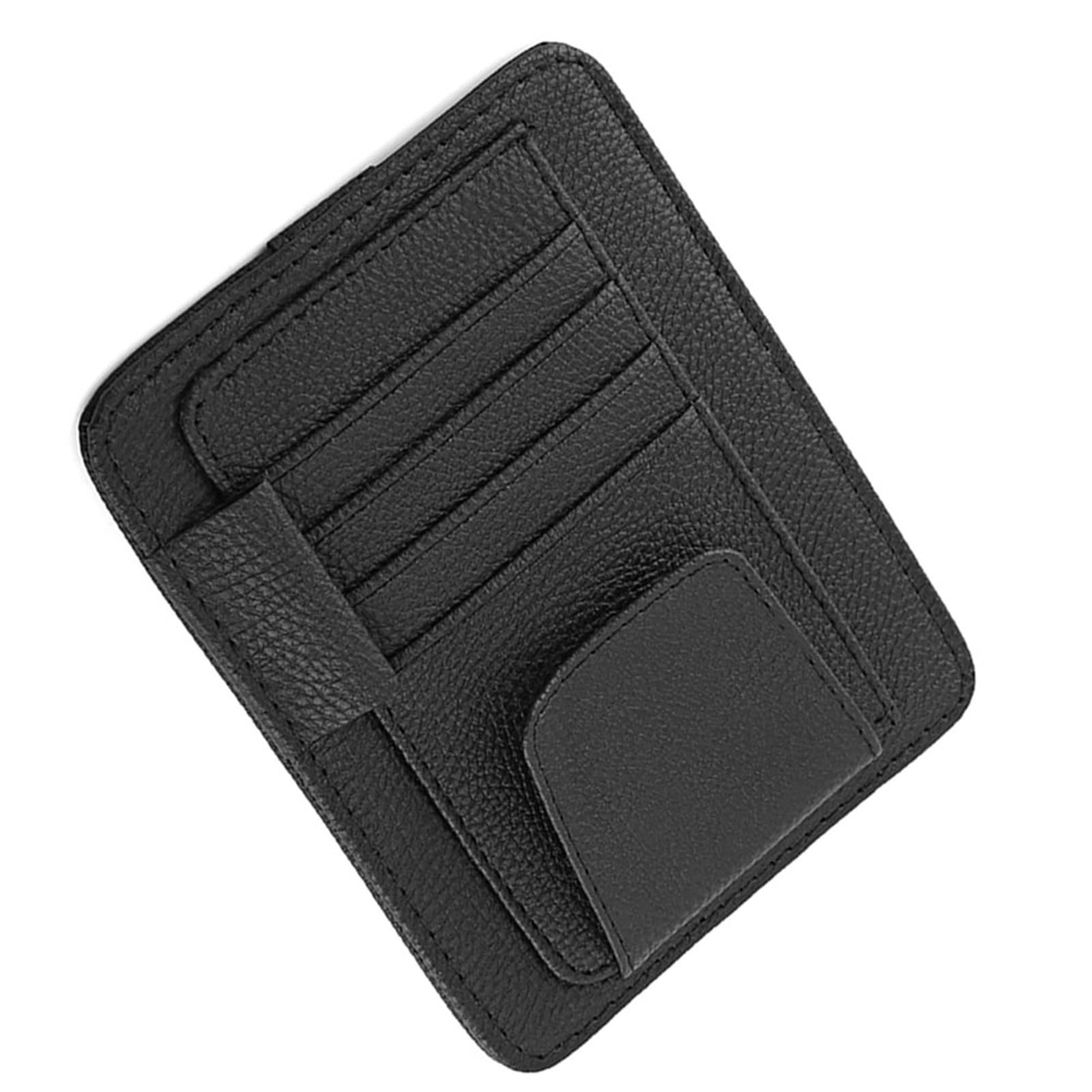 Auto-Sonnenblenden-Organizer, Tasche, Brillenhalter, Clip, Platzsparendes Design (Schwarz) von Kavolet