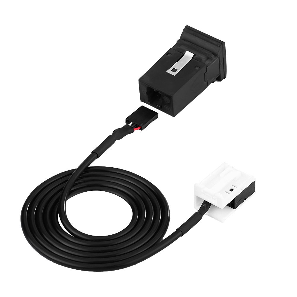 Auto USB AUX Audio Kabel Schalter & Kabel RCD510 RCD310 R MK5 MK6 5KD035724 Passend füR GLI MK5 Rabbit R MK5 MK6 ABS Kunststoff Metall Schwarz 101 Cm 2x AUX Kabel Schalter von Kavolet