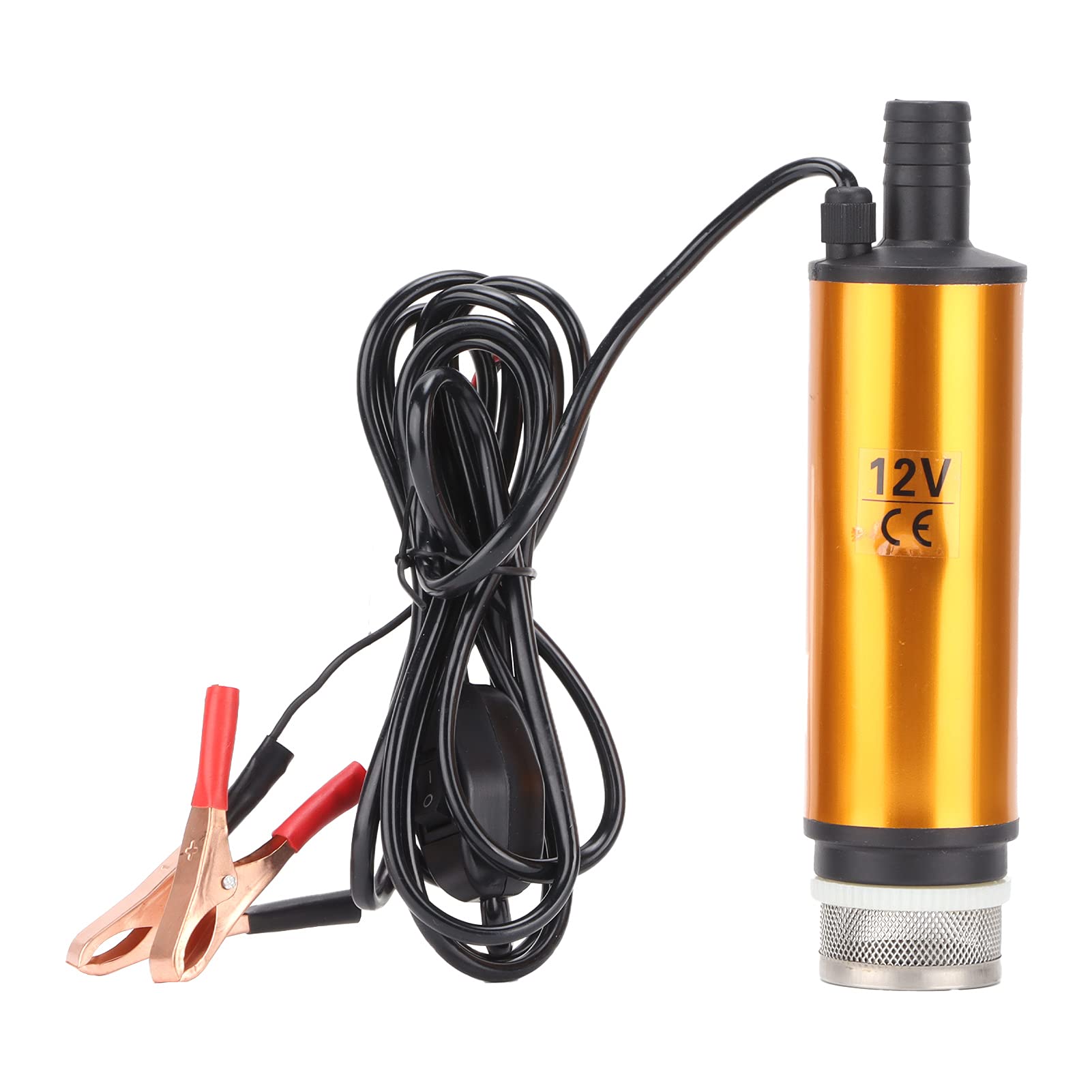 Elektrische Tauch Pumpe Tragbare Mini 12V DC 30L / Min Kerosin Wasserpumpe Aluminium Legierung Orange Schwarz Fahrzeugteile von Kavolet