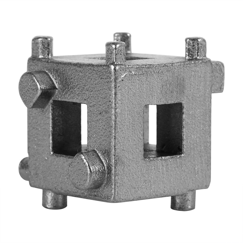 Kavolet Auto-Hinterrad-Scheibenbremskolben-Retraktor-Werkzeug, Wind-Back-Cube-Bremssattel-Adapter, Silber für Universal-Fahrzeuge von Kavolet