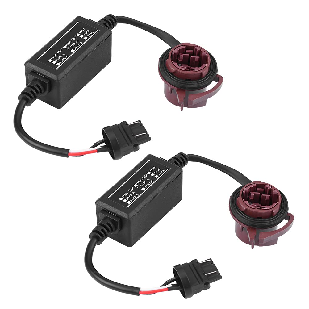 LED-Decoder-Adapter Hyper Blink Flash Error Cancel Canbus Brake 2 Stück Universal Plug & Play 3157A Schwarz von Kavolet