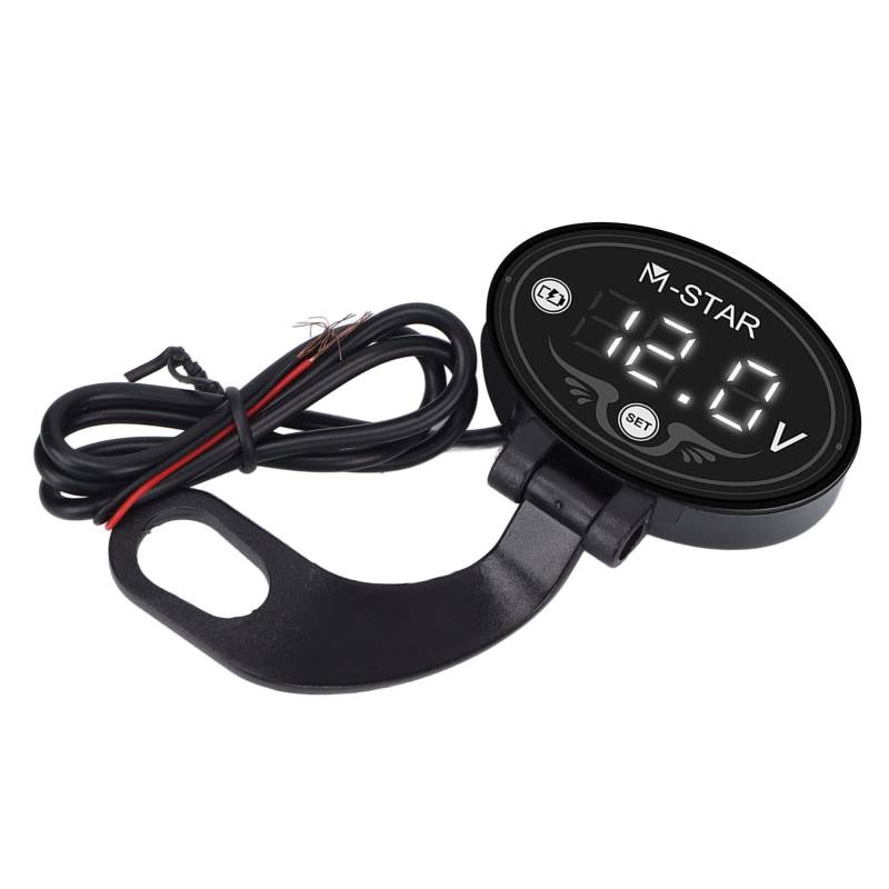 Motorrad -LED -Voltmeter Digital Intelligent Wasserdicht Hohe Genauigkeit ABS -Batterie -Monitor -Spannungsmesser Sicherheit Fahren von Kavolet