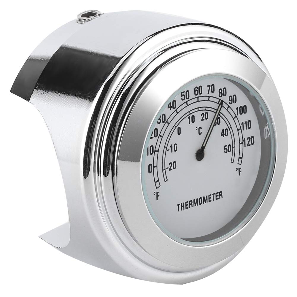 Motorrad-Lenker-Montage-Thermometer, 20 ℃ Bis 50 ℃ Zifferblatt, Wetterfest (Weiß) von Kavolet